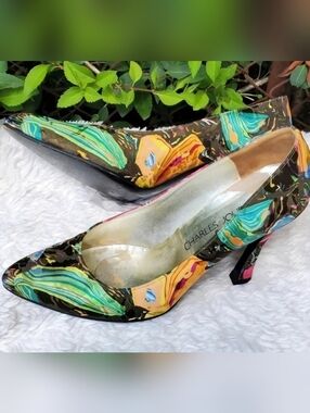 Charles Jourdan‎ vintage print pumps 9
